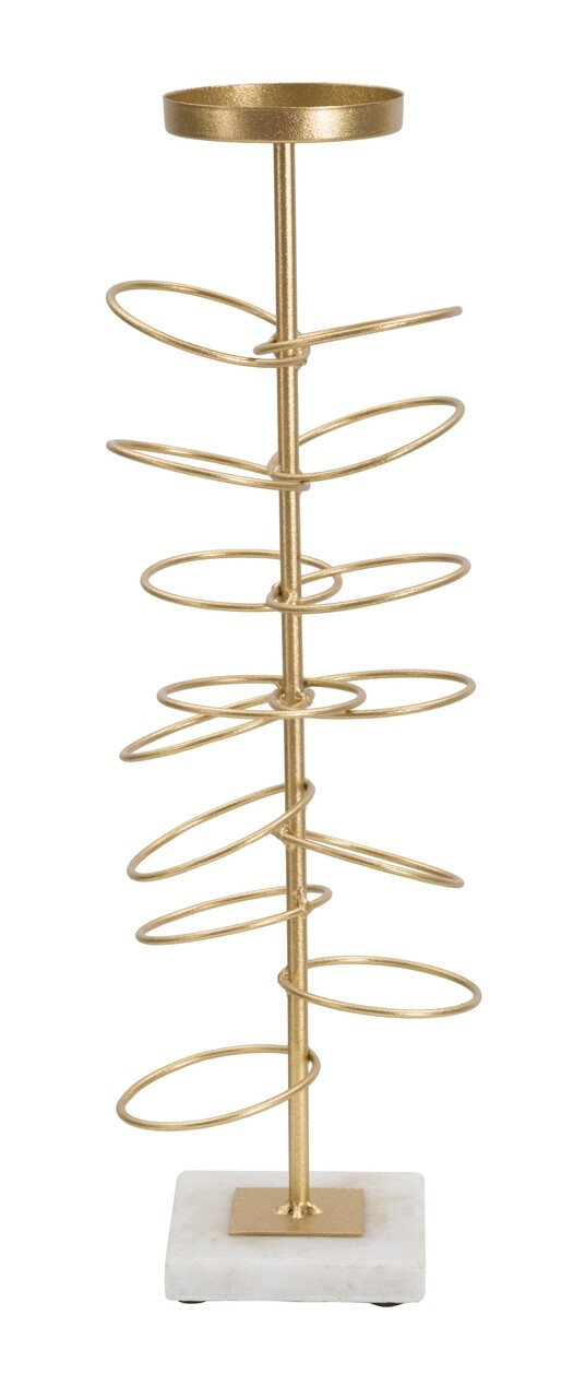 Suport pentru lumanare Rings, Mauro Ferretti, 14x13x46 cm, fier, auriu - imagine 7
